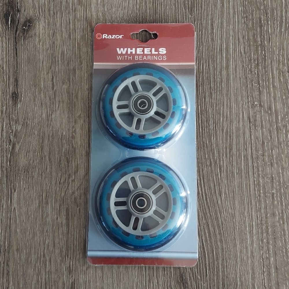 Razor Scooter Replacement Wheels Set with Bearings - Blue NEW/SEALED